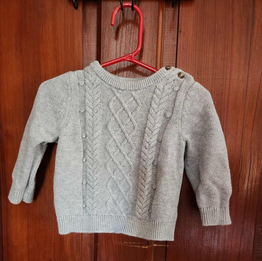 Baby Cat & Jack Gray Sweater 12 Months